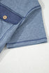 Half Placket Chest Pockets Short Sleeve Wide Leg Jumpsuit